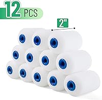 Vista 2 de Bates Choice Cubiertas para rodillos de pintura de espuma, 2 pulgadas, paquete de 12, mini cubiertas de rodillos de pintura de alta densidad