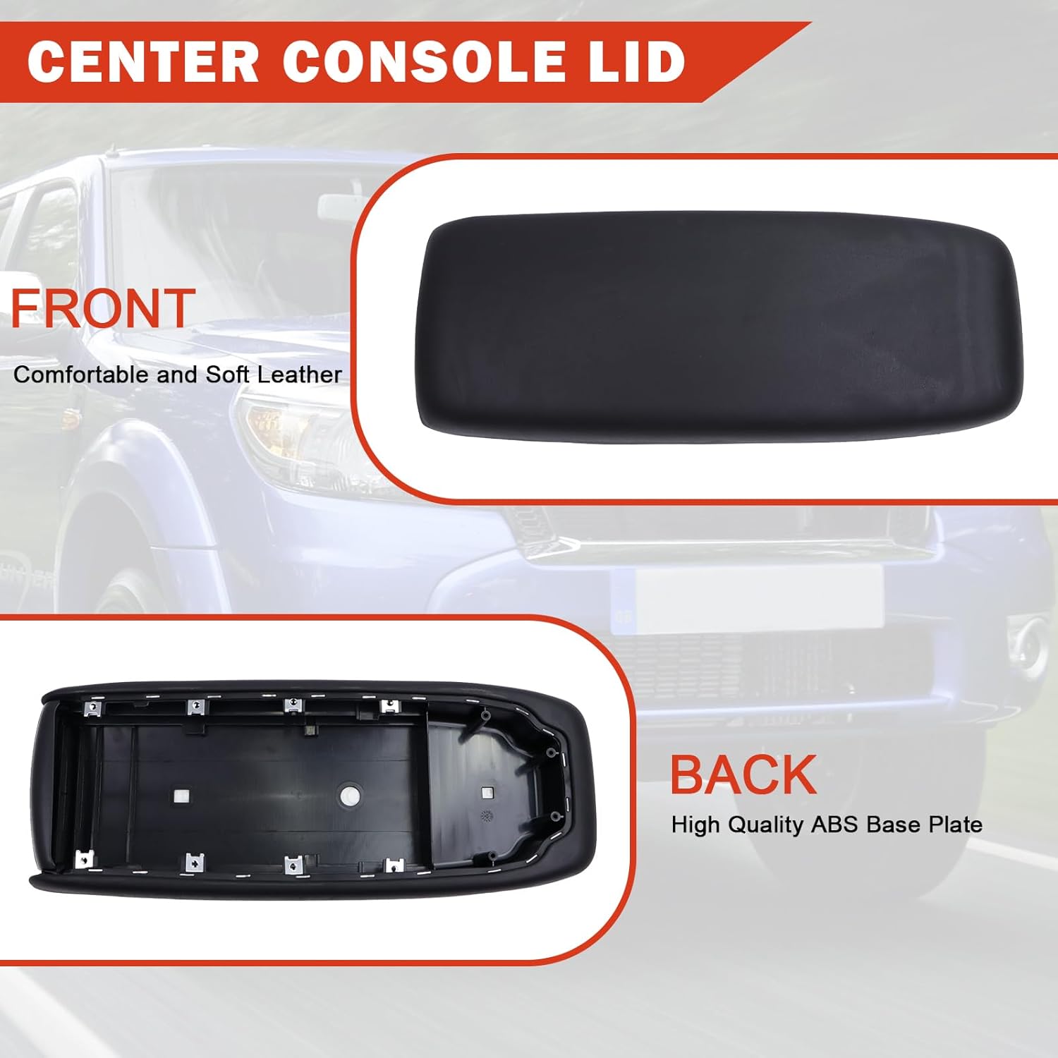 3L5Z-10644A22-AAC Center Console Armrest Lid Compatible with Ford Ranger 2004-2011 Replace 3L5Z10644A22AAC