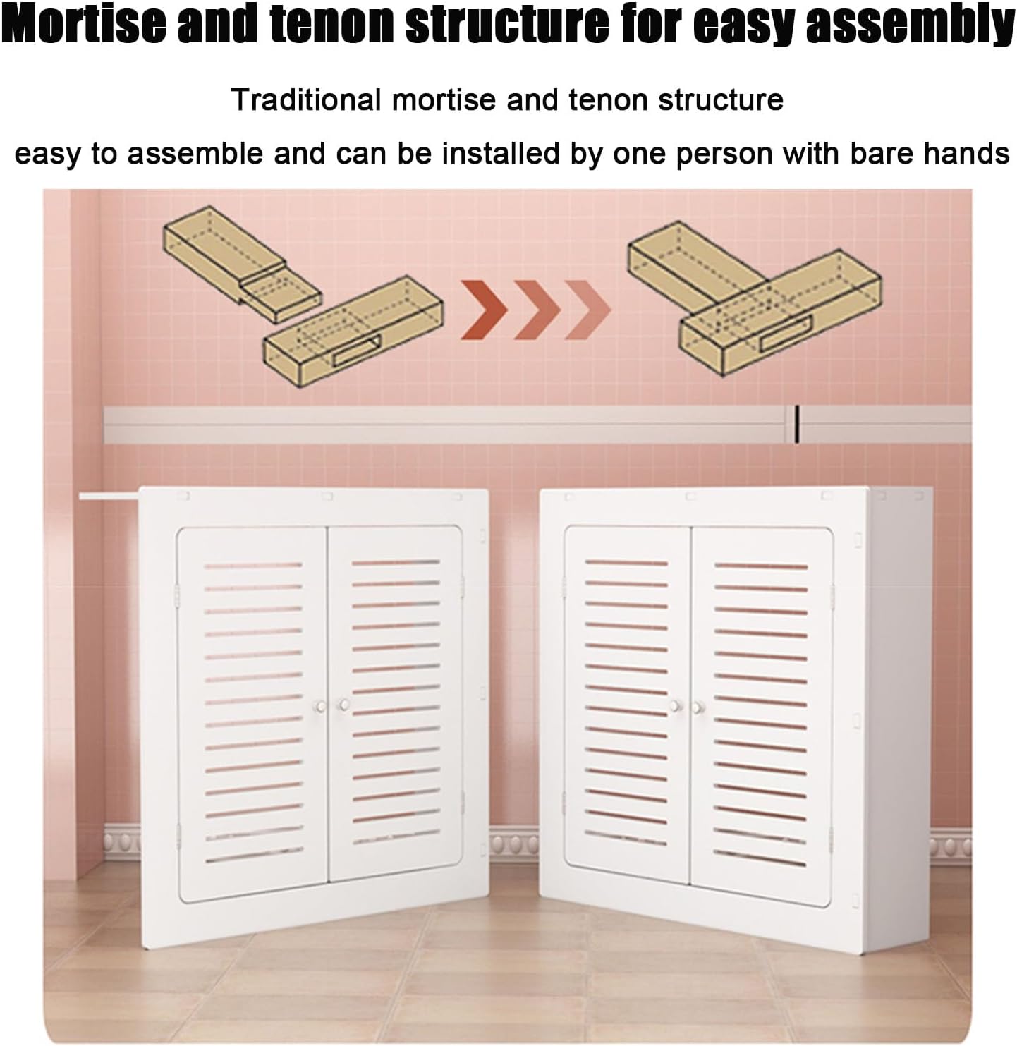 White Modern Radiator Cover Heating Cabinet Storage Shelf Organizer