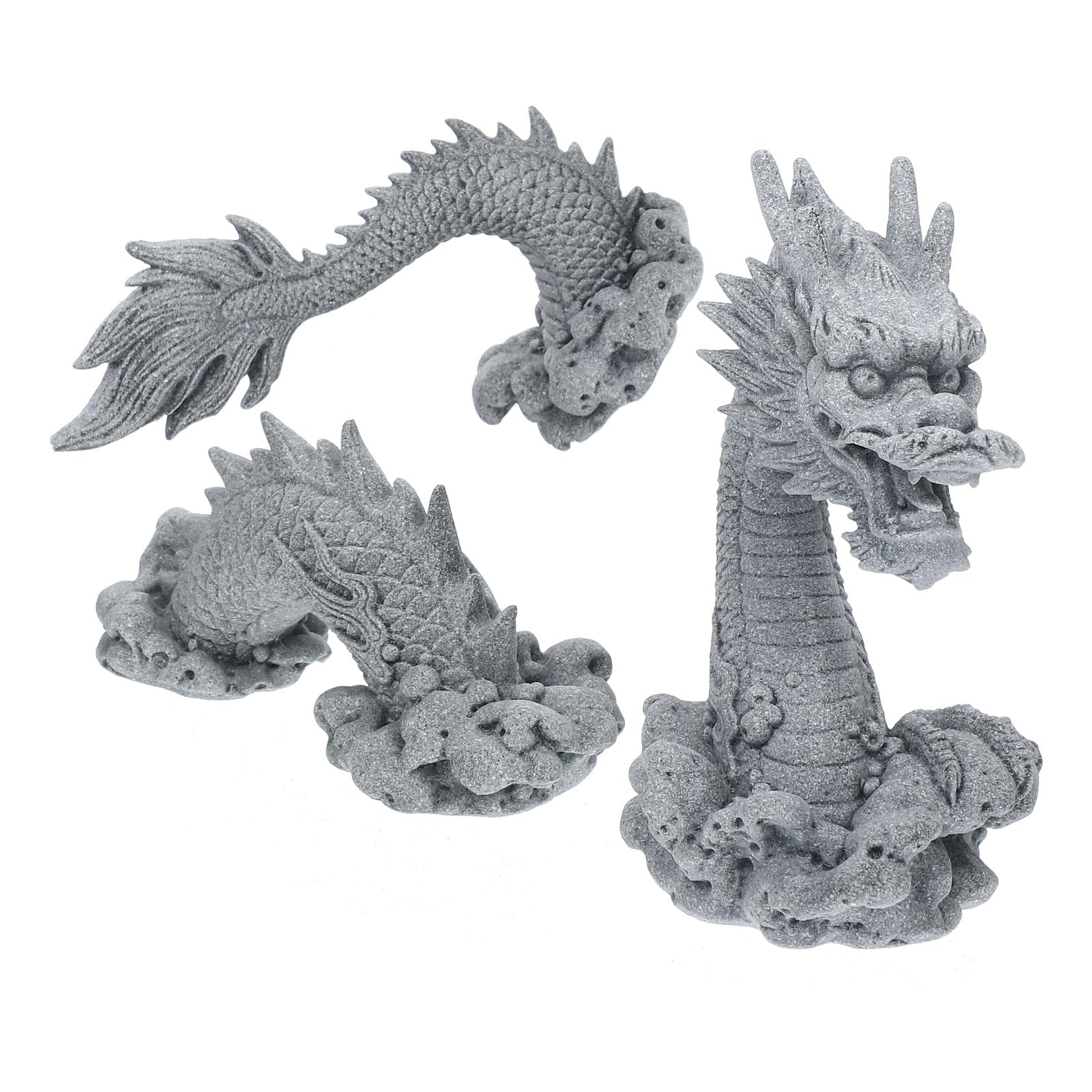 Sculpture artisanale de dragon chinois en grès, chef-d'œuvre pour collectionneur