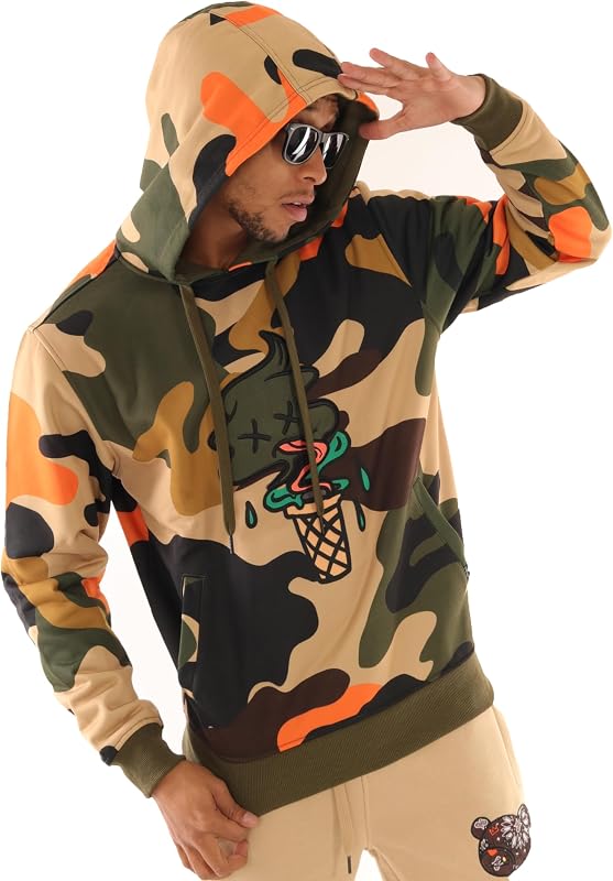 SCREENSHOT-FLEECE HOODIE 4202 Mens Urban Streetwear NYC Graffiti Embroidery Patch Fleece Pullover Sweatshirt Hoodie