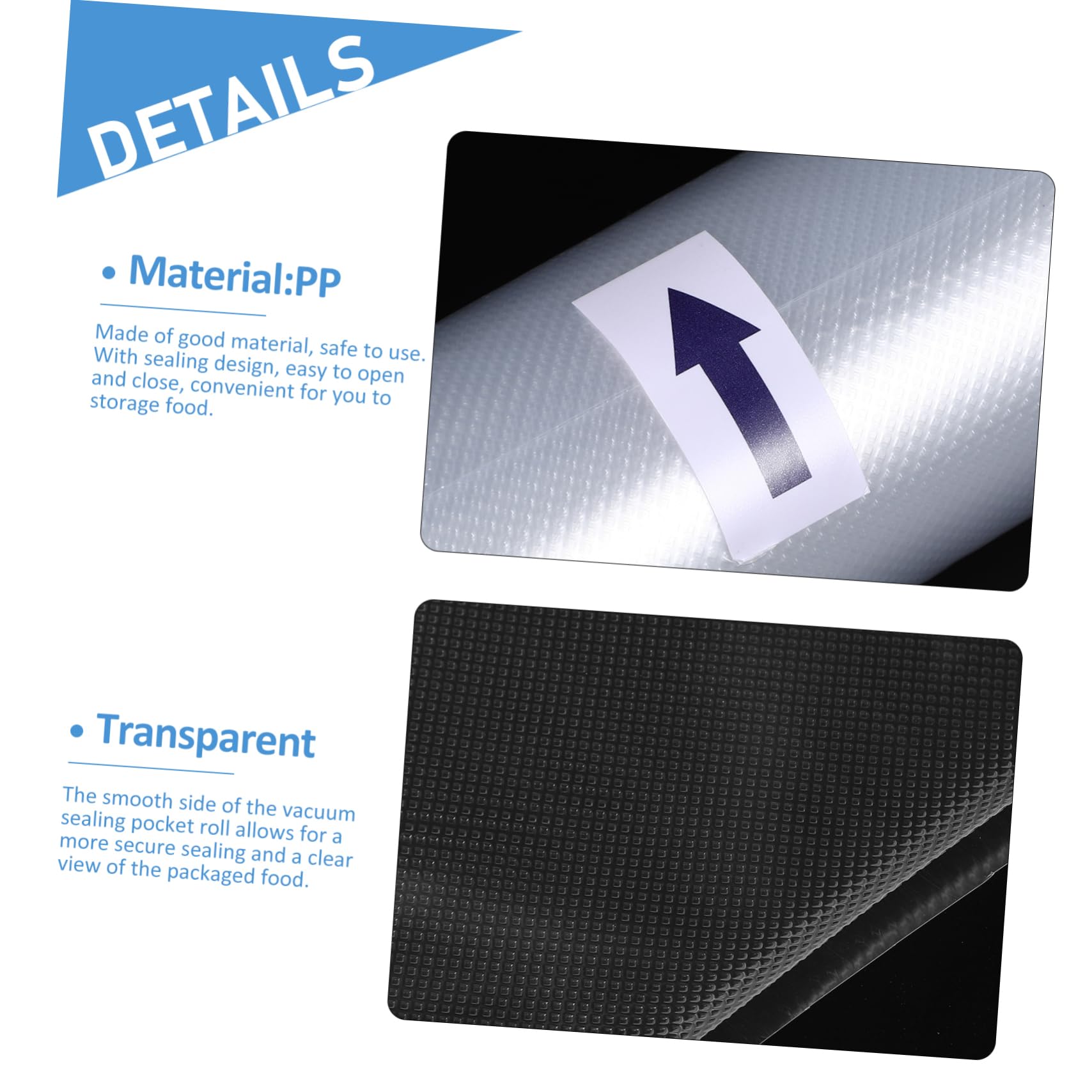 SOLUSTRE 1 Roll Transparent Vacuum Sealer Bags for Food Preservation Household Freshness Protection Package View for Kitchen and Refrigerator Storage