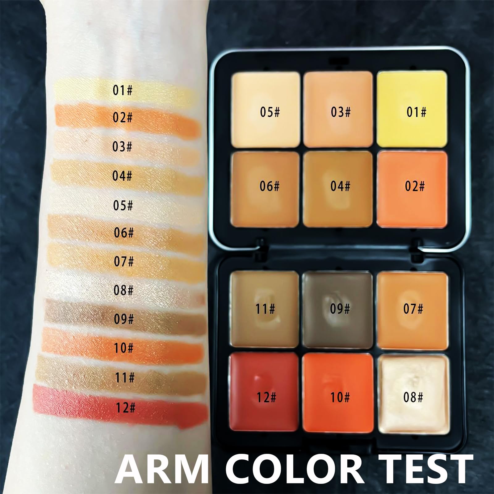 JasCherry Makeup Kit, 12 Colour Vegan Eyeshadow Concealer Palette with 10 Professional Champagne Gold Makeup Brushes Set - Image 3