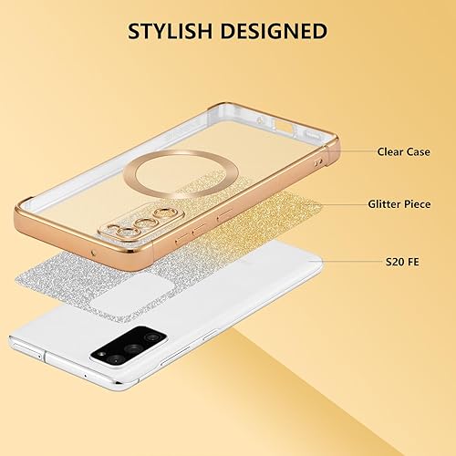 Miniatura 2 de ZTOFERA Funda magnética para Samsung Galacxy S20 FE 5G con purpurina degradada, compatible con MagSafe Funda protectora de TPU chapada de lujo para