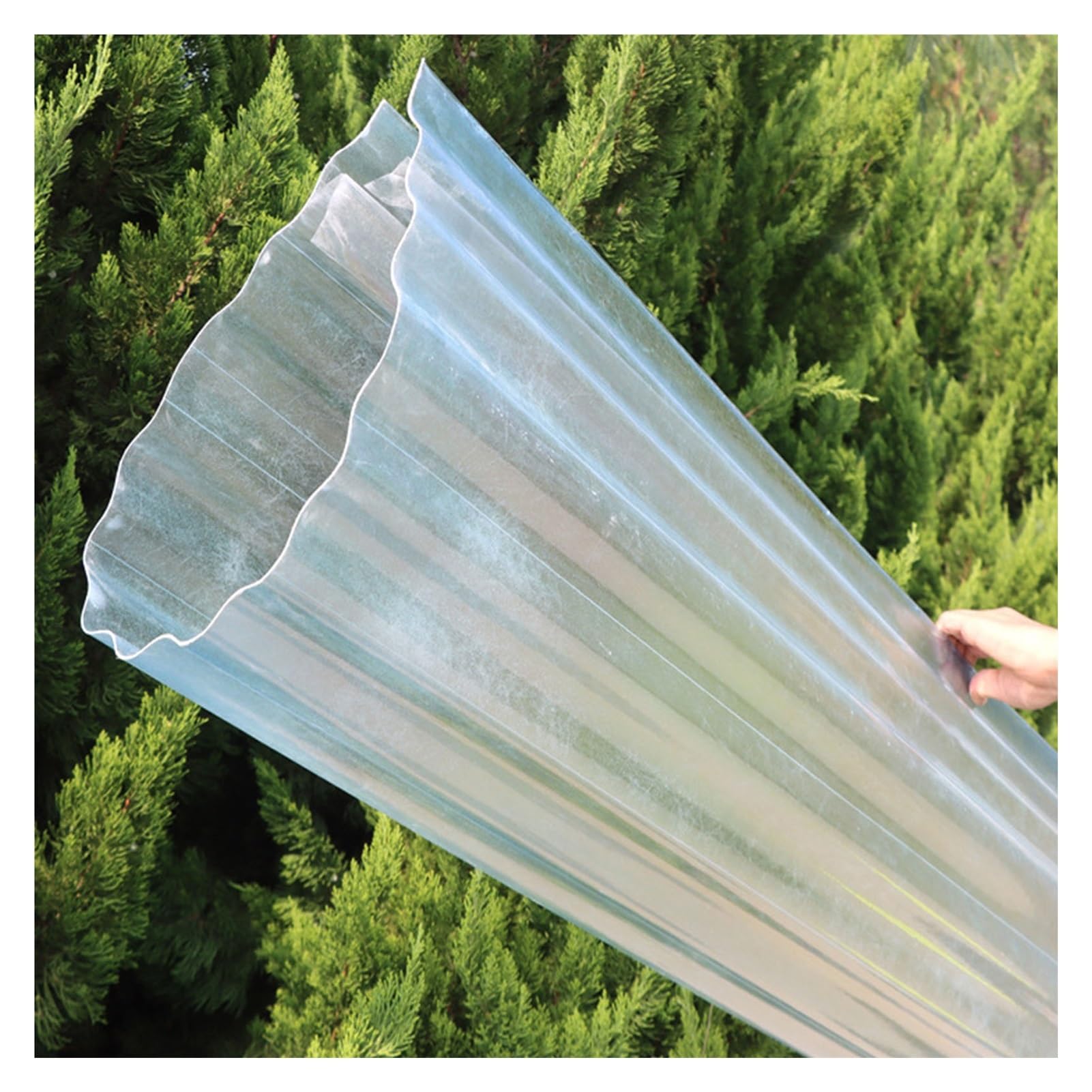 Láminas Cubierta FRP Tejas Plástico para Tejados Luz Suave Paneles para Techos Toldo para Piscina(0.9x1.4m/2.95x4.59ft)