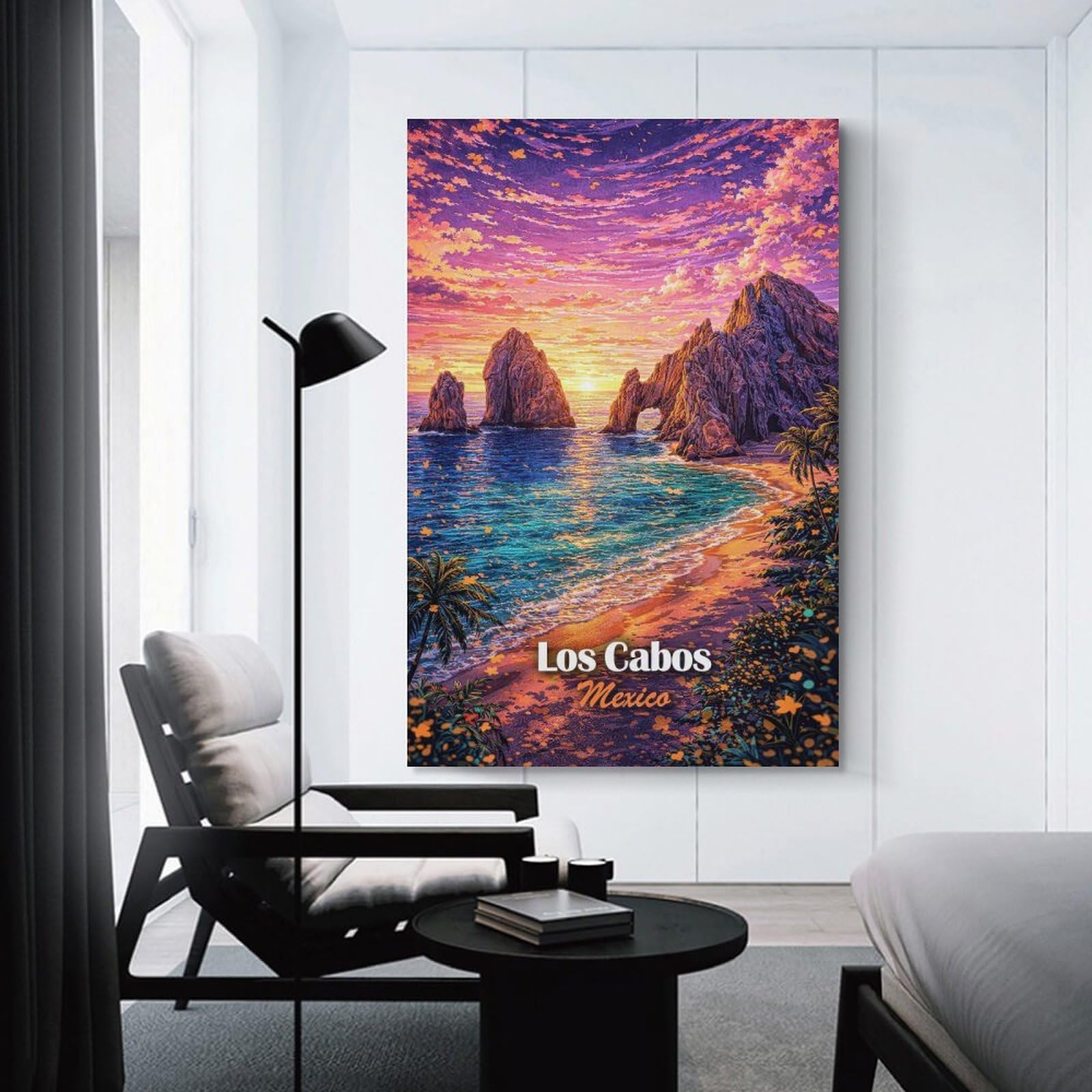 Junmoney Wall Art Print Los Cabos Mexico Sunset Arch, 24x36inch(60x90cm), for Bedrooms, Workspaces And Everyday Interiors, Stylish Home Artwork for Focal Walls