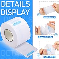 Vista 4 de Yilloog 4000 tiras 40 rollos desechables de papel de peluquería para cortar el pelo, tiras de cuello elásticas para peluquería, banda elástica