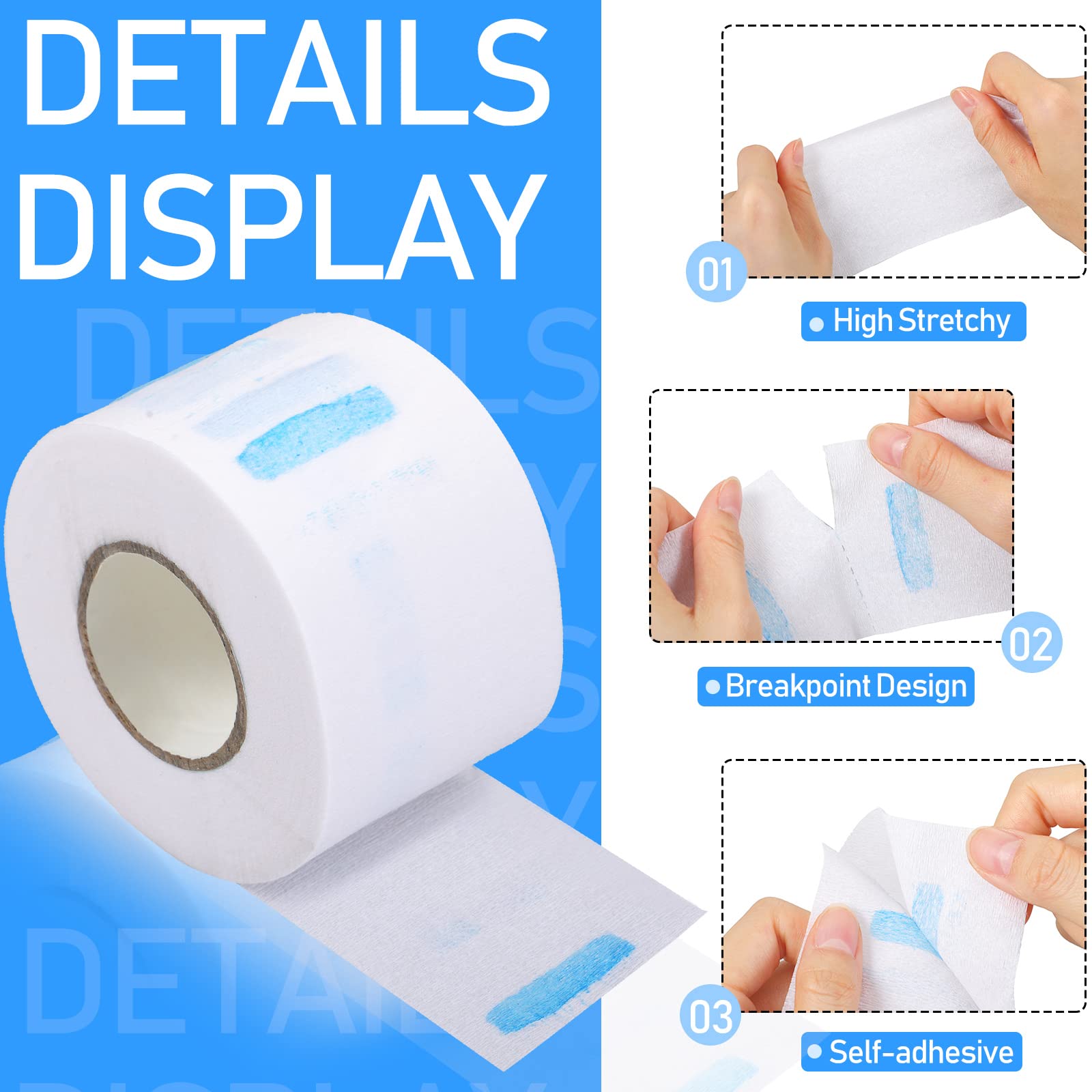 Disposable Barber Neck Strips, 4000 Stretchy Self-Adhesive Paper Bands