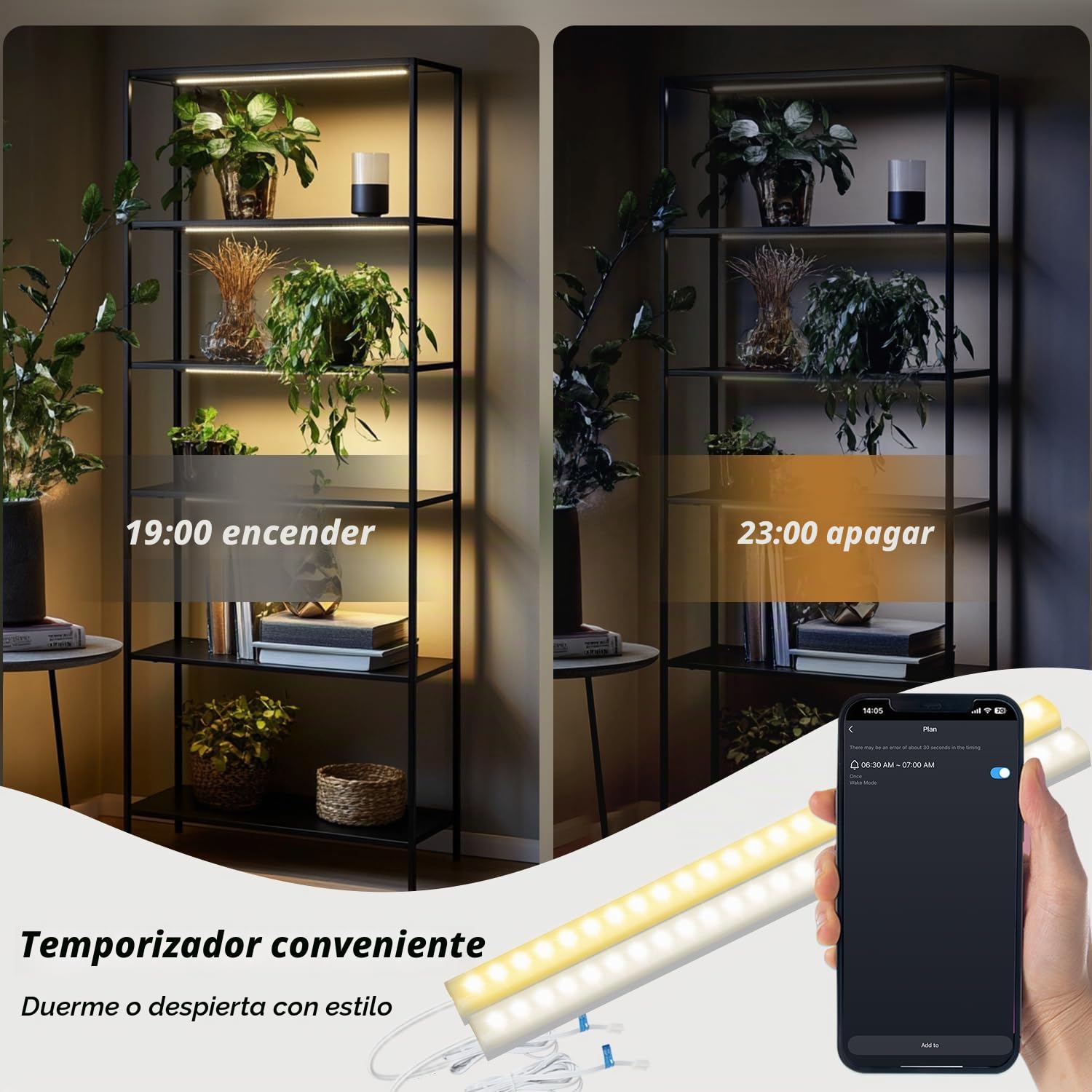 Cefrank – Kit de 4 Barras LED Inteligentes para Bajo Armario, Forma en V de 30 cm, Luz Regulable de 2700K a 6000K, 3W por Barra, con Control por App, Compatible con Alexa y Google Assistant