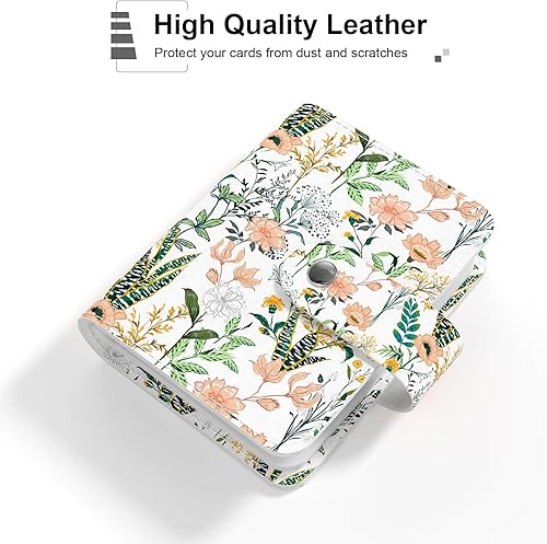 Miniatura 4 de Rouidr Portatarjetas de crédito, mini cartera para tarjetas de crédito, bloqueo RFID, de piel, delgada, organizador para tarjetas de crédito con 20