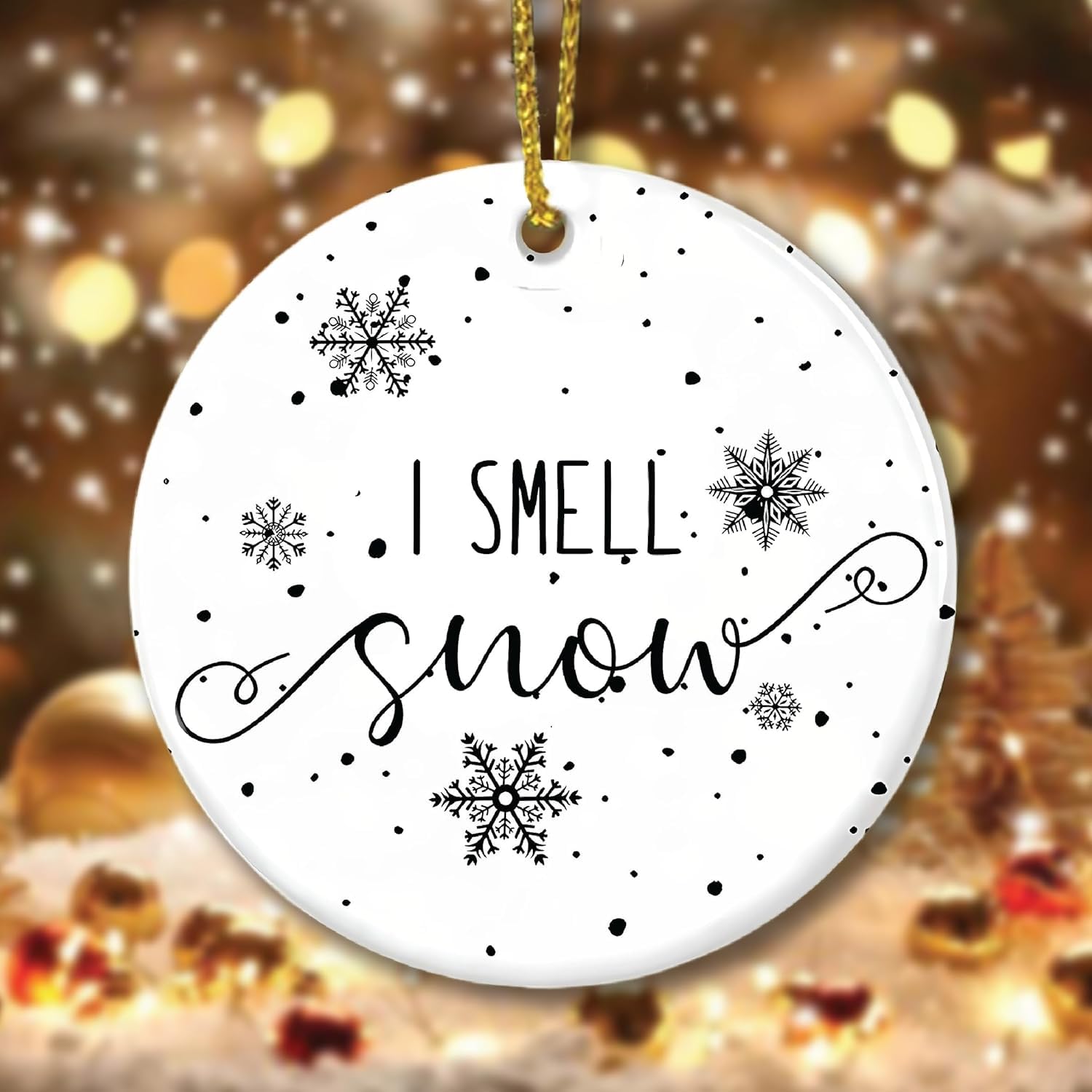 I Smell Snow Ornament – Winter Acrylic Christmas Tree Decoration 2025 | Cozy Gift for Girls, Daughter, Snow Lovers | Holiday Keepsake, Snowy Day Decor, Seasonal Collectible