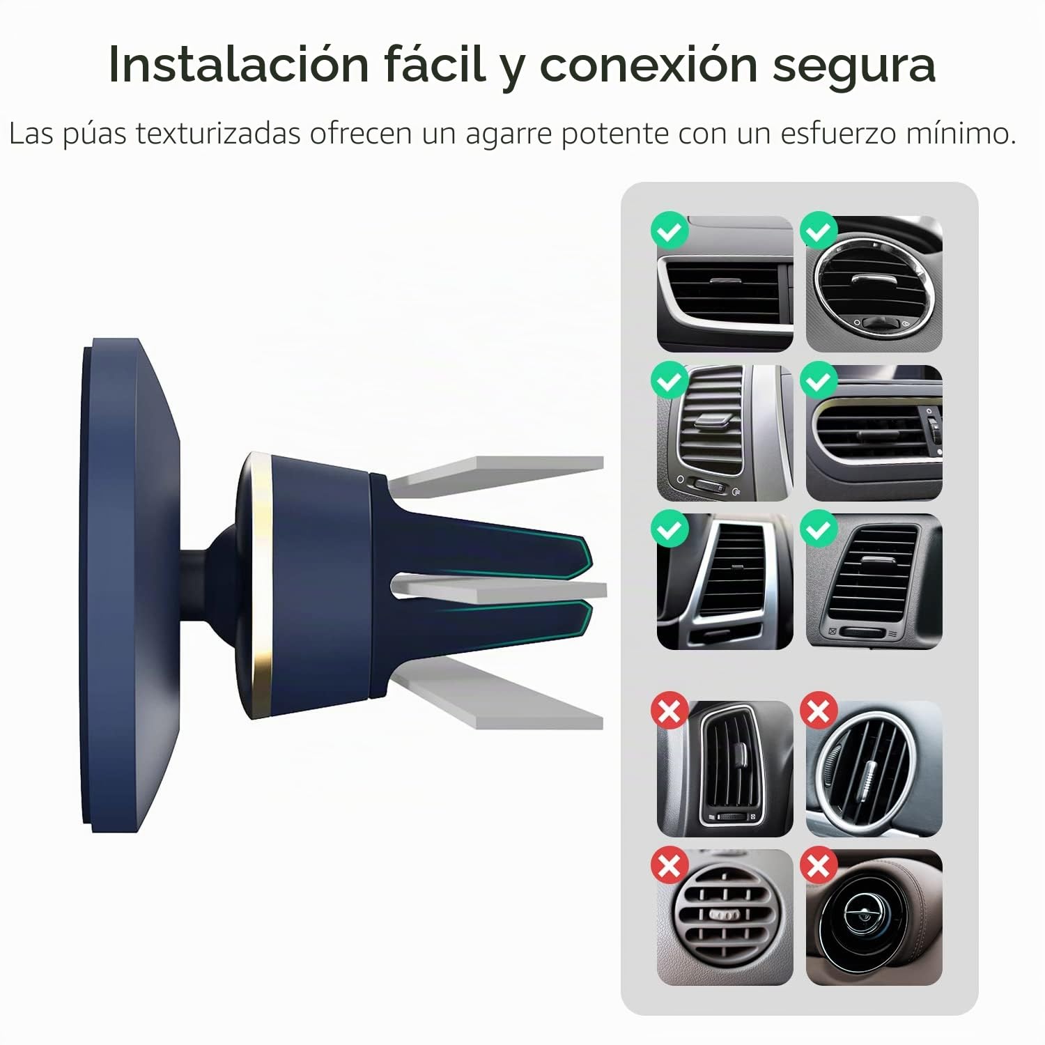 iOttie Velox MagSafe - Soporte magnético para teléfono de Coche Compatible con Rejilla de ventilación de Aire, para iPhone 12/13/14/15/16 Series y teléfonos Android a través del Adaptador de Anillo