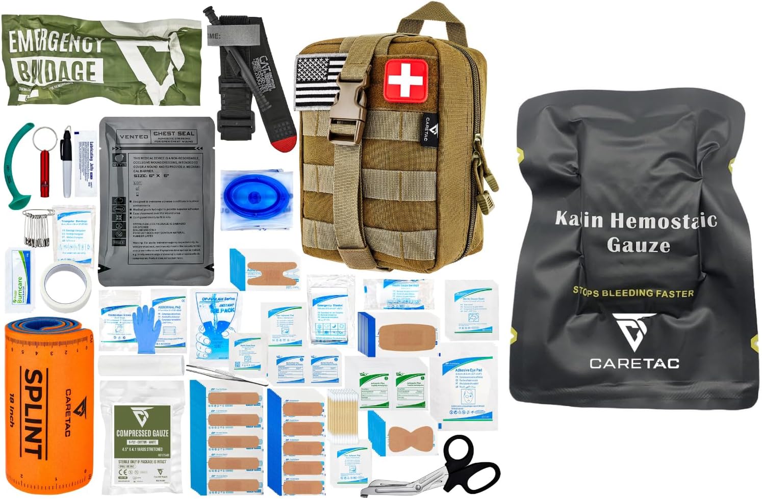CareTac Trauma First Aid Kit with CAT Gen-7 Tourniquet & Combat Gauze