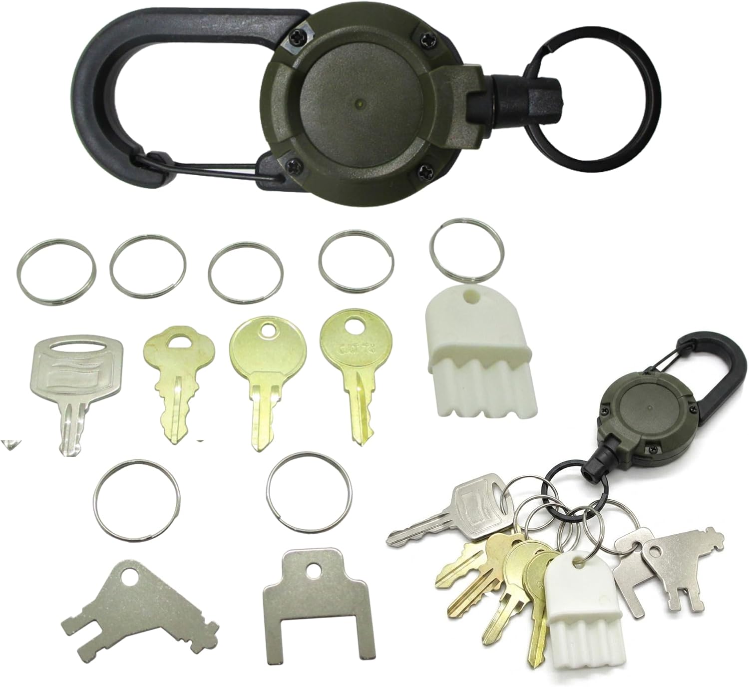 Gadgetime - Paper Towel Dispenser Key Set - Universal Replacement Keys Compatible with Tork SCA 1100, Bradley 2055, Bobrick Cat 74, Kimberly Clark 770301, Georgia Pacific - 7 Keys & Rings