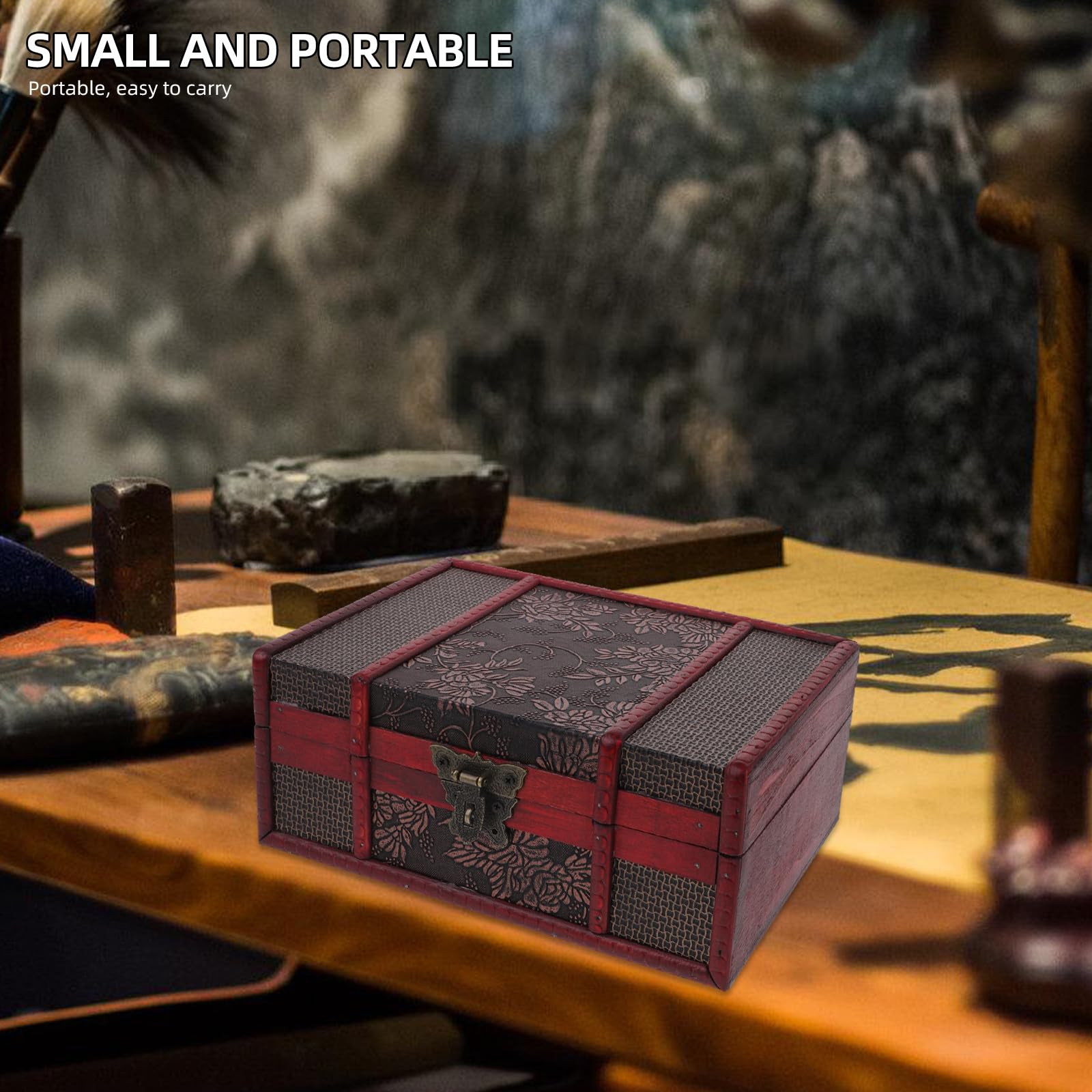 Alasum Bibelbox mit Schloss Dekorative Aufbewahrungsbox für Schmuck und Kleinigkeiten Vintage Holzbox Schützende Haushaltsbox für Zuhause und Kirche