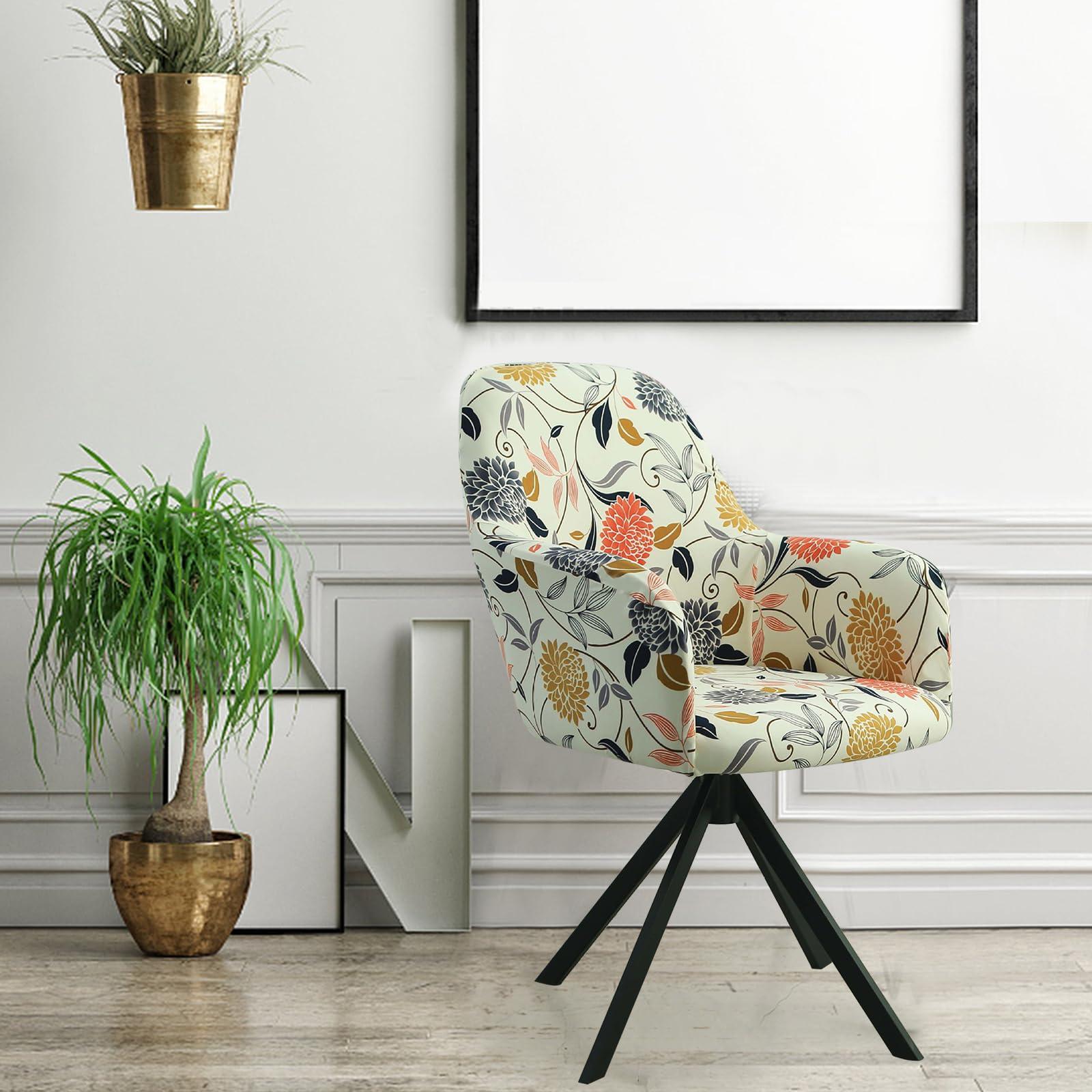 Lot de 2/4 Housses de Chaise Extensibles Pour Bureau, Ordinateur, Pivotante - Universelles Avec Accoudoirs, Amovibles et Lavables - Pour Maison, Salon, Salle