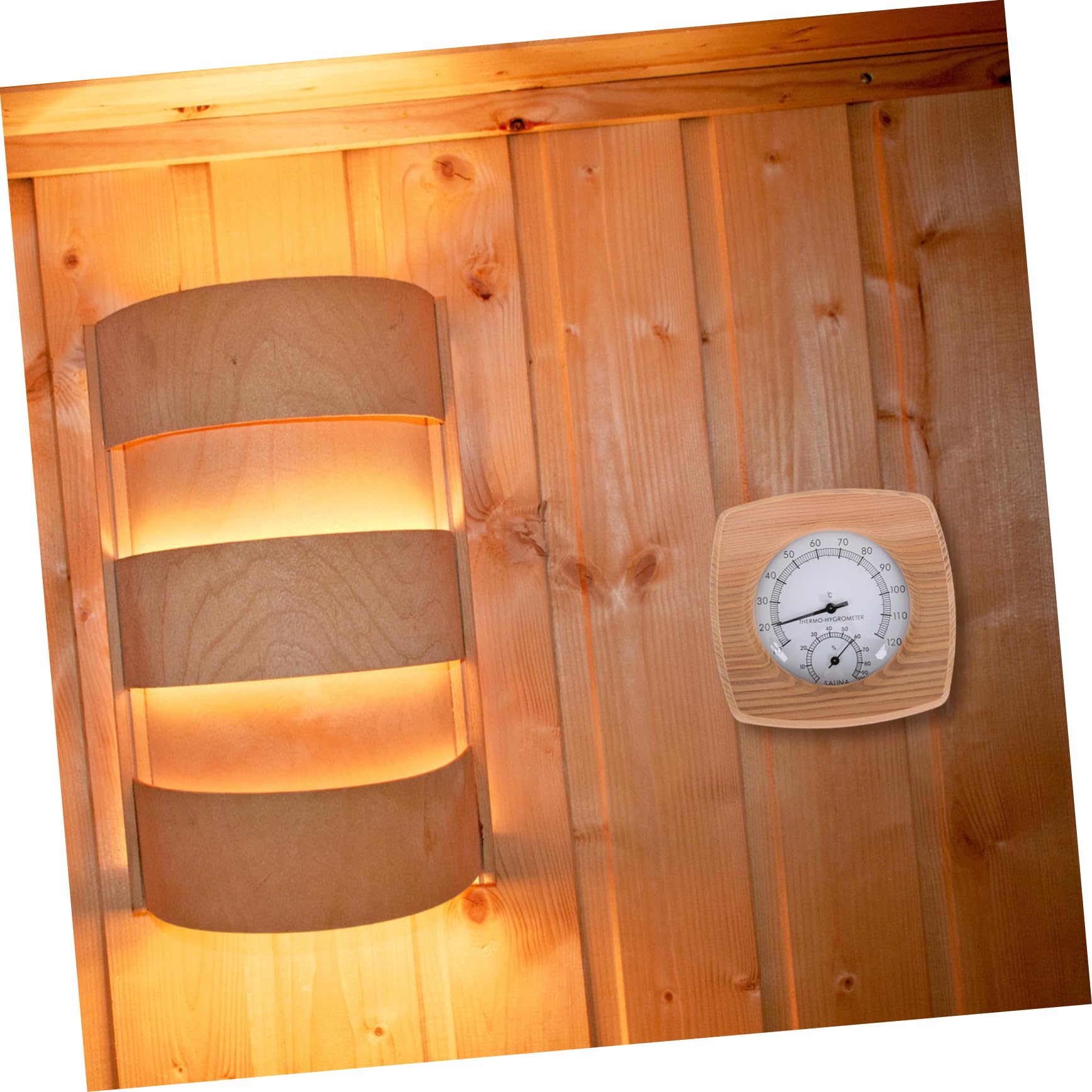 Hohopeti Sauna Thermometer Hygrometer aus Holz Präzises Messwerkzeug für Temperatur und Luftfeuchtigkeit Sauna und Bad Robuste Konstruktion Vielseitig Einsetzbar für Entspannende