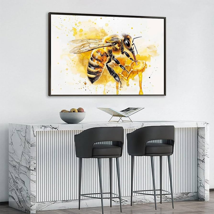 Amazon.co.jp: 絵画 蜂蜜の上に蜂 アートパネル ポスター 超リアルな