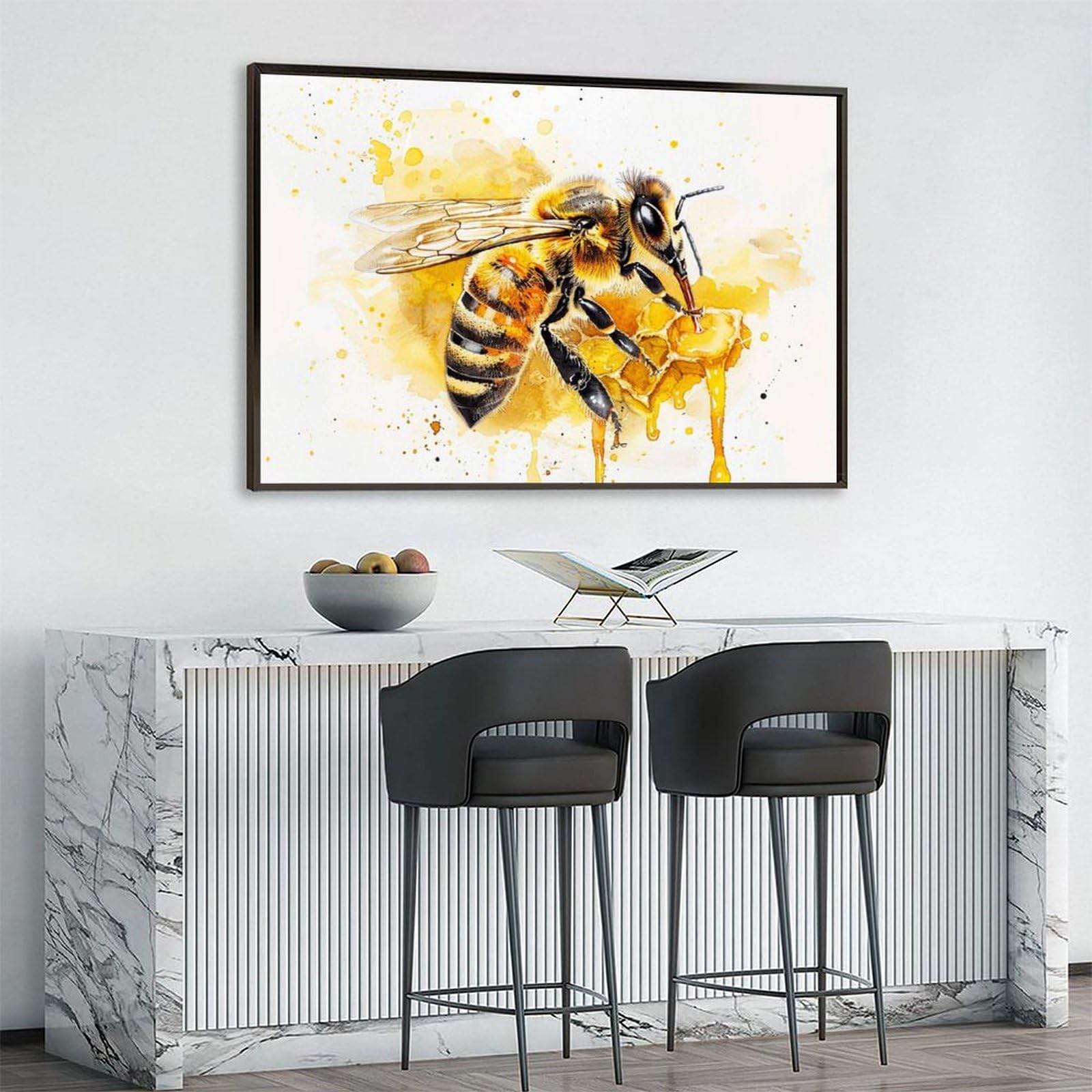 Amazon.co.jp: 絵画 蜂蜜の上に蜂 アートパネル ポスター 超リアルな
