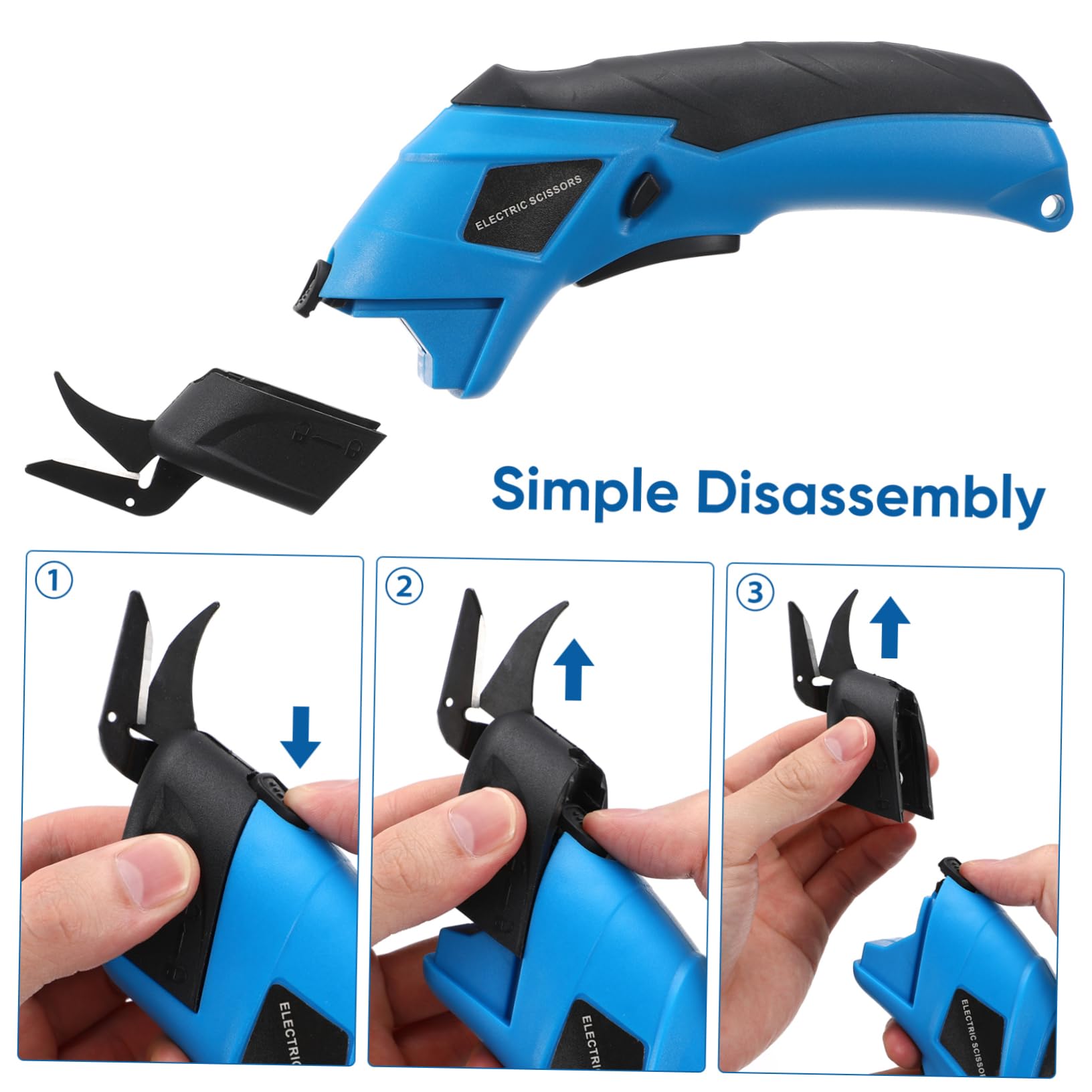 NUOBESTY Forbici Elettriche Ricaricabili Impugnatura Ergonomica Lame in Acciaio al Manganese senza Fili, 2000mah per Tessuti per Taglio Domestico