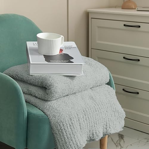 Miniatura 8 de Manta de punto súper suave de 60 x 80 pulgadas, acogedora manta cálida y gruesa para sofá, cama, oficina, color crema