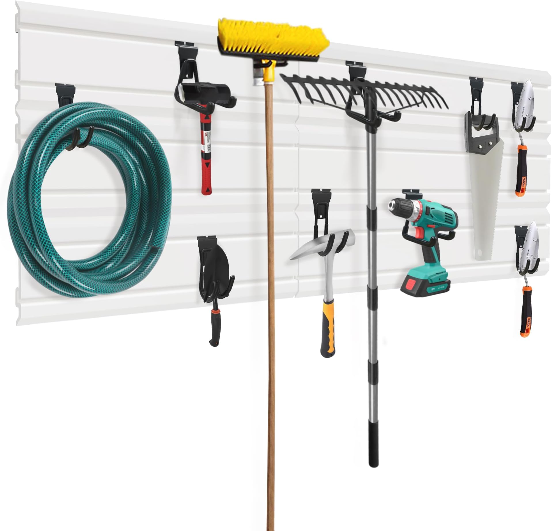 Slatwall Panel 6PCS, Heavy Duty PVC Slatwall Garage Organizer, 4x1.5 ft Garage Wall Organizer Garage Organizer