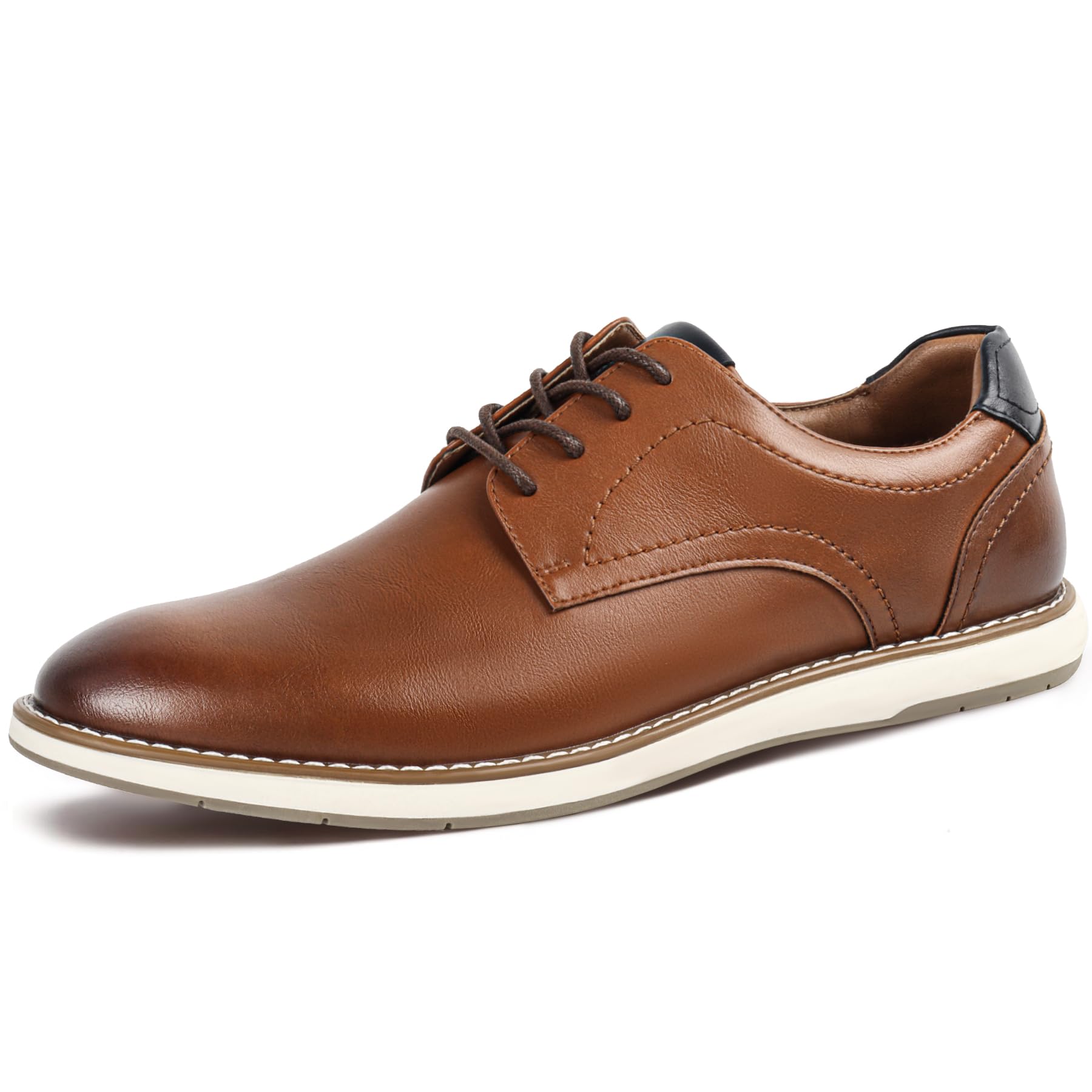 Men's Casual Dress Shoes Comfortable Business Casual Dress Sneakers for Men Lightweight Oxford Derby Shoes for Work Office Standing All Day Walking（Black+Brown） — view 8