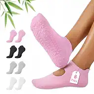 ALLIVE Pilates Socks with Grips for Women, Bamboo Breathable Non Slip Socks for Yoga, Barre, Studio, and Home Use