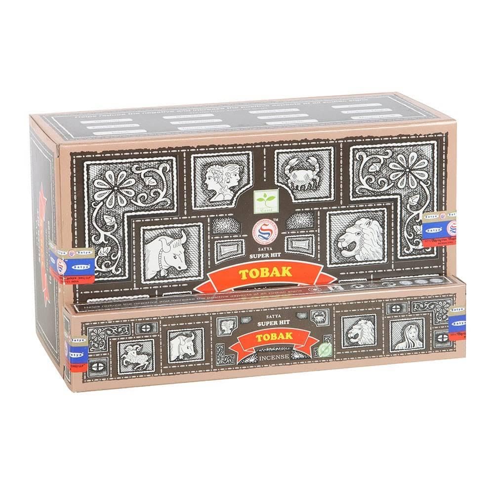 SATYA Incense - Super HIT TOBAK | Pack of 12-15GM (15 Sticks)
