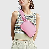 Vista 54 de Riñonera, bolsa para cinturón, correa ajustable ajustable de 40 pulgadas, para mujeres y hombres Beige