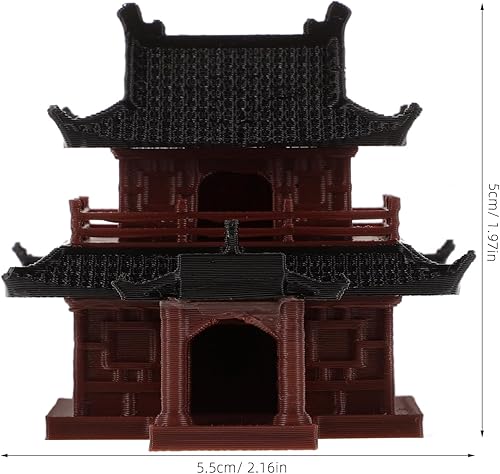 Miniatura 6 de COHEALI Mini Pavilion Fish Tank Ornament Plastic Micro Landscape Decoration for Aquarium Lightweight Miniature Pavilion Statue for Desk Garden