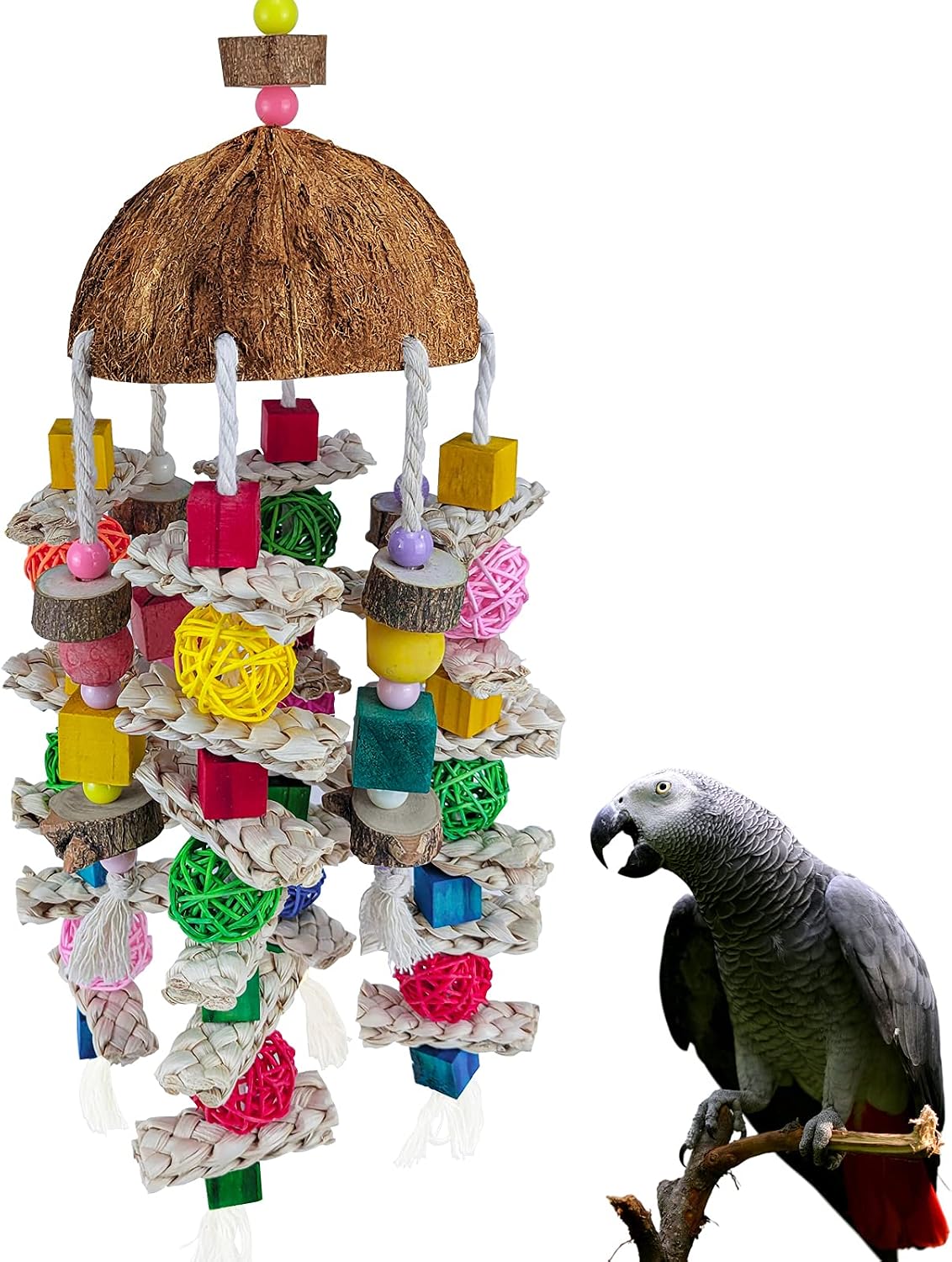 Parrot Toys, Suitable for African Gray Parrots, Cockatoos, Baby Macaws, Amazon Parrots and Other Small and Medium-Sized Bird Toys…