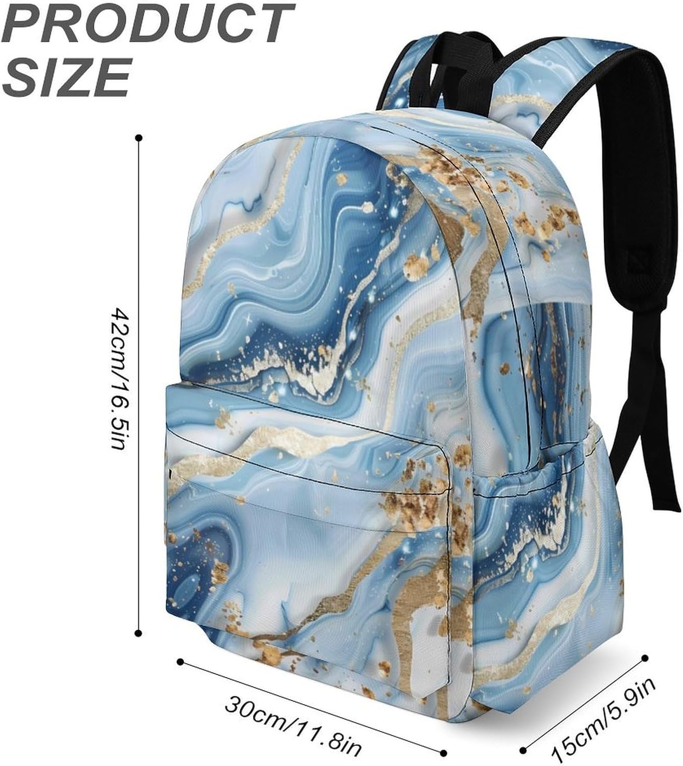 Abstract Marble Texture Funny Backpack Daily Casual Daypack Travel Mini Bag with Adjustable Strap Style-12