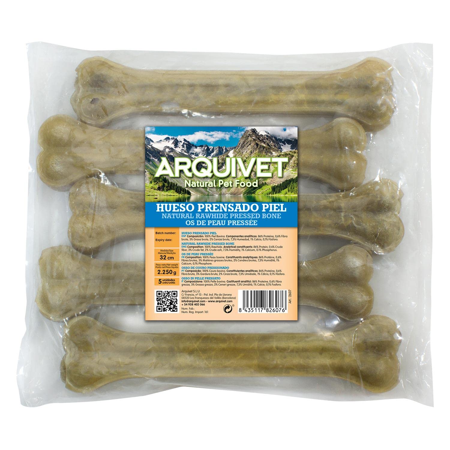 Arquivet Hueso Nudo Piel 7 Cm (Bolsa de 25 Unidades) 280 g
