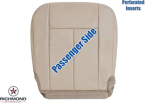 Miniatura 2 de Richmond Auto Tapicería  Cubierta de asiento de cuero de repuesto para lado del pasajero, marrón perforado (Compatible con Ford Expedition XLT) 2015