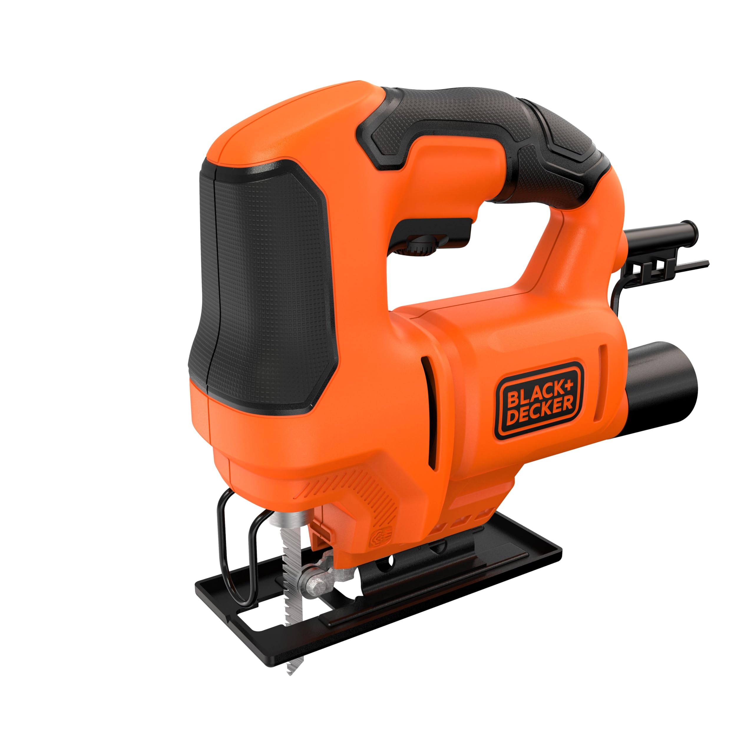 Black+Decker BES603-QS Seghetto Alternativo Elettronico 400W, Design Compatto ed Ergonomico, Cambio Lama senza Attrezzi, Taglio Obliquo 0-45º, Accetta Lame a "T", Velocità 0-3000 cpm