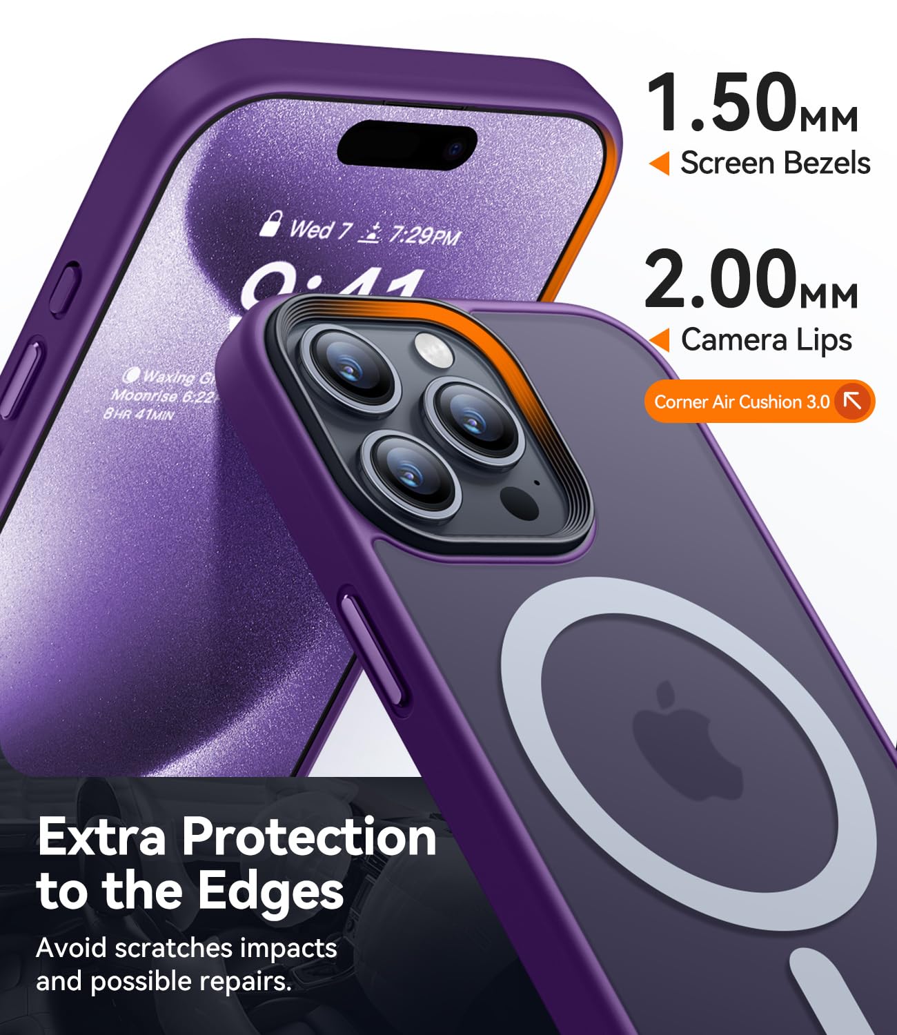 XTCASE Magnetic Case For IPhone 15 Pro Max, Compatible With Magsafe, Transparent Mobile Phone Case For IPhone 15 Pro Max With Magnetic Stand