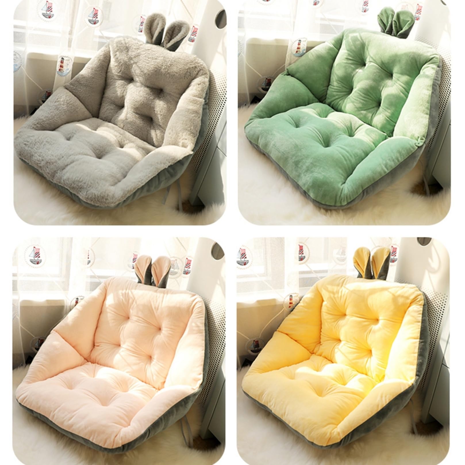 Amazon｜怠け者のソファー 畳 座椅子対応 一人用 黄色 52×52cm 洗える