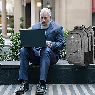 MATEIN 18.4 Inch Laptop Backpack for Men, 50 L Extra Large Travel Rucksack with Luggage Strap & TSA Laptop Compartment for Men Women, Water Resistant Large School Backpack for Students Teachers, Grey