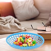 Vista 2 de DOITOOL 12 cestas redondas de alimentos de plástico para servir bocadillos para comida rápida, hamburguesas, papas fritas, aperitivos KTV