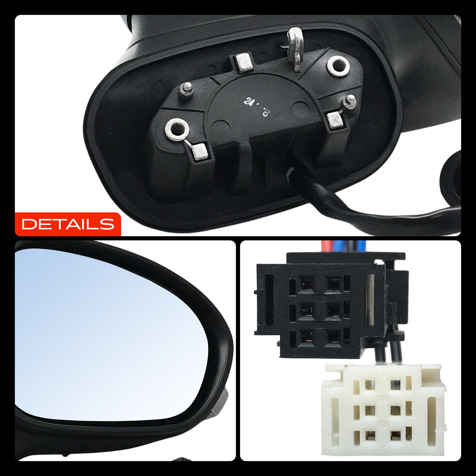 Frankberg Specchietto retrovisore destro 735603594 | Convesso, Riscaldato, Pieghevole manualmente, 6 poli + 2 poli; Compatibile con: 500X 334