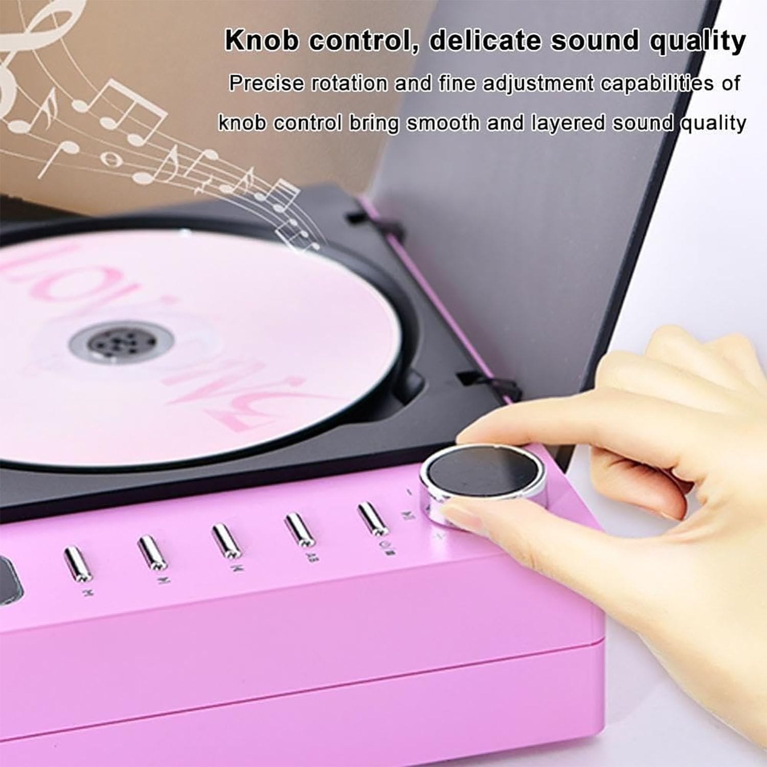 Lettore CD portatile con Bluetooth, display digitale intelligente e controllo rotativo, effetti sonori spaziali a 360°
