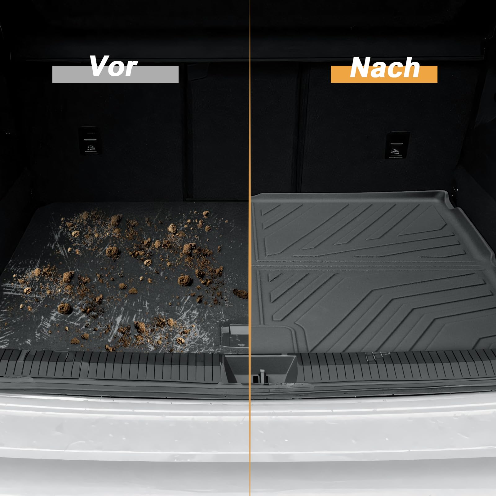 ECOZEN Wanna do bagażnika do VW Tiguan 3 2024 2025, TPE na każdą pogodę, oryginalna mata do bagażnika 3D, 3-warstwowa guma, wodoszczelna, wysokie dopasowanie, wysoka krawędź wanna do bagażnika VW