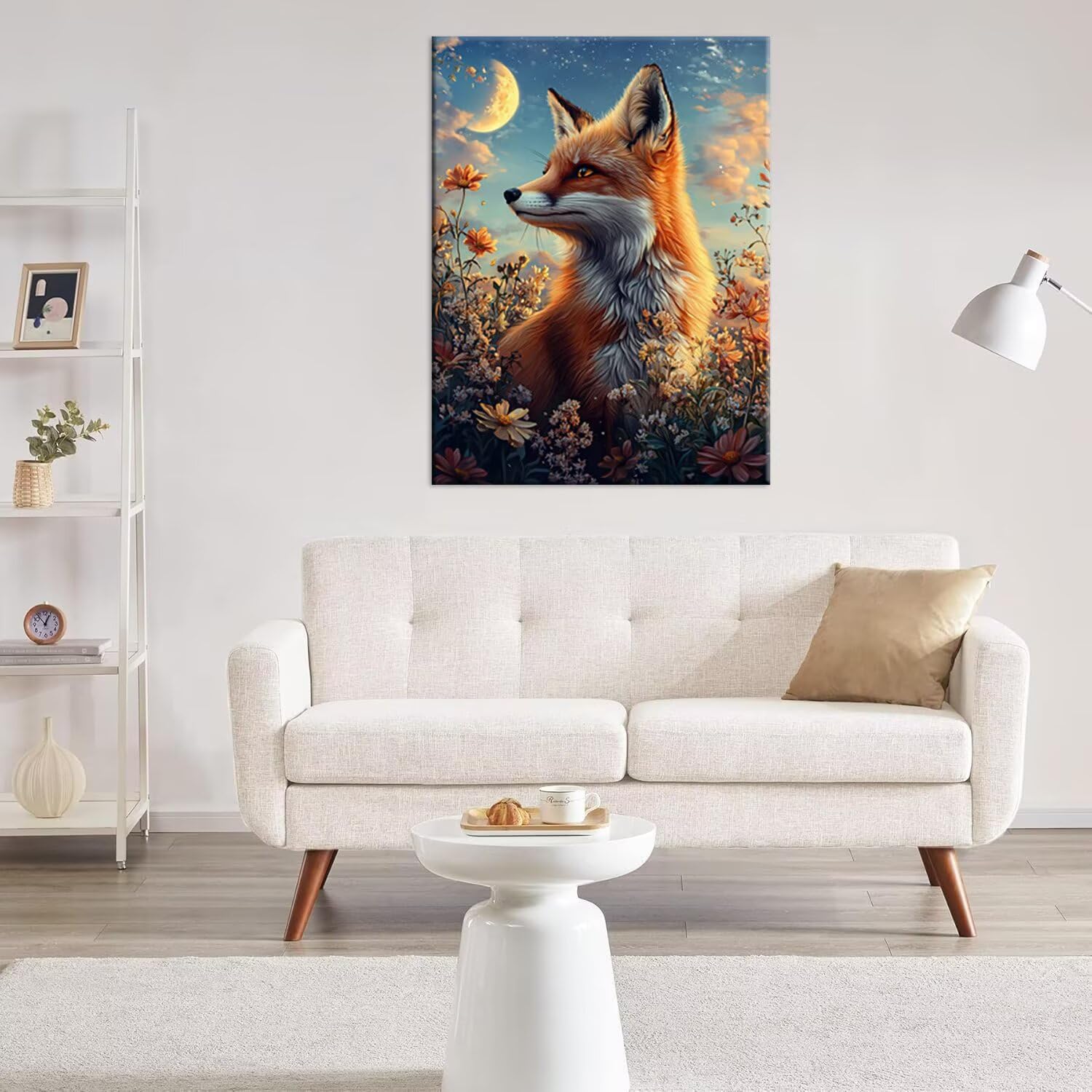Hyupuanj Zestaw do malowania diamentowego lis księżyc dla dorosłych, 100 x