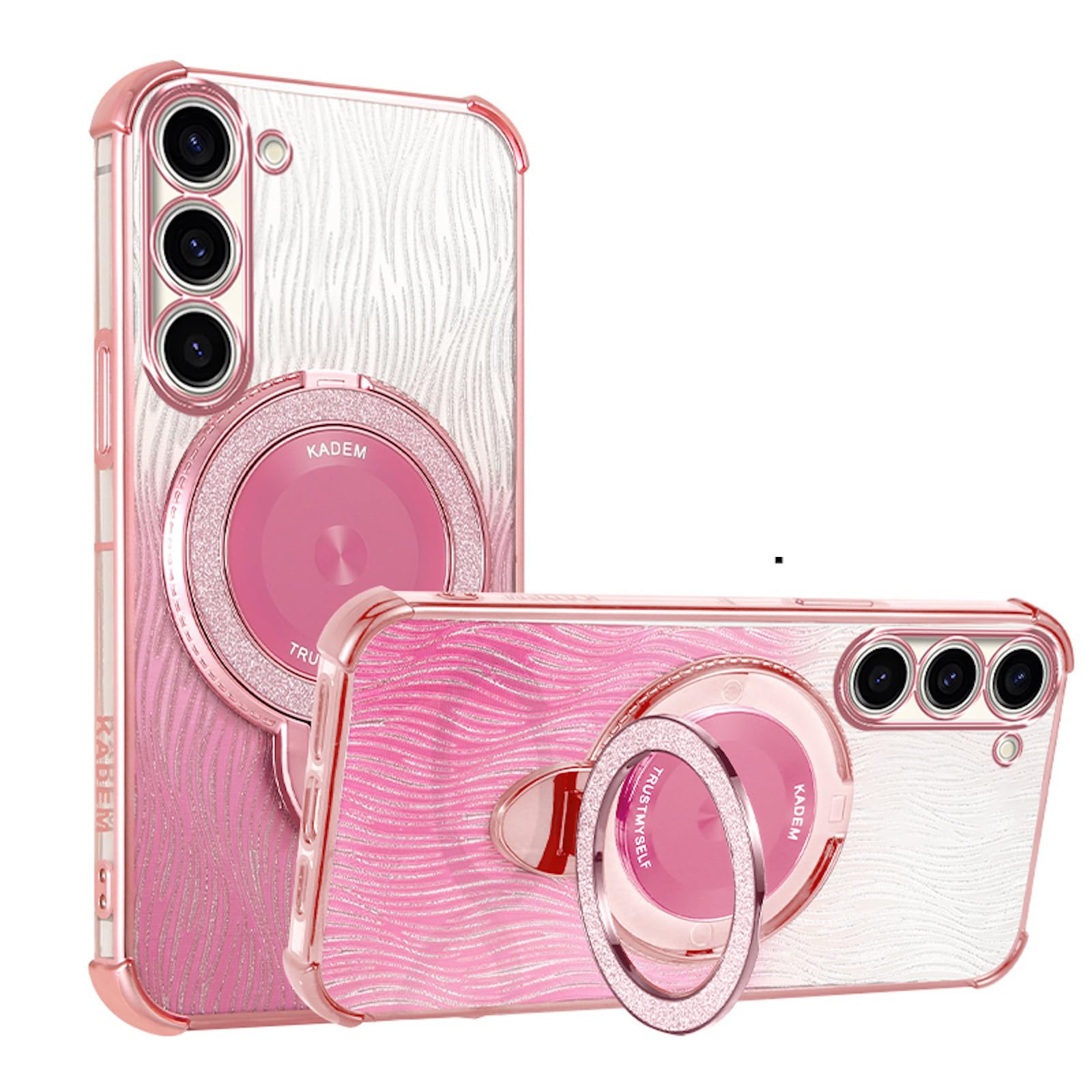 MRRSIWEI for Samsung Galaxy A55 Case for Women Girls, Luxury Bling Glitter Sparkly Phone Cover with Stand Kickstand Plating Clear Shockproof Case for