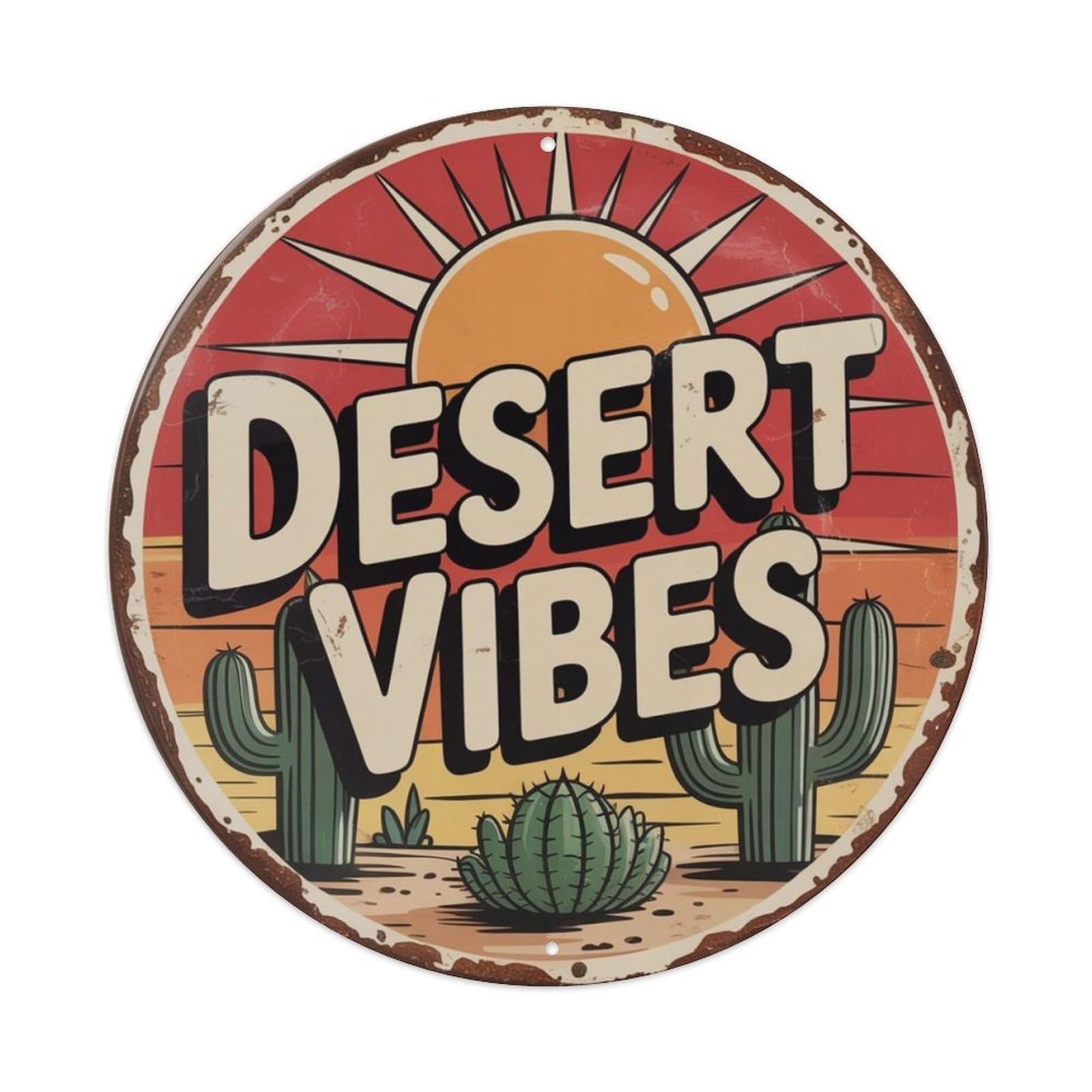 Lvalogy Style Desert Vibes Retro Comic Metal Tin Sign Plaque