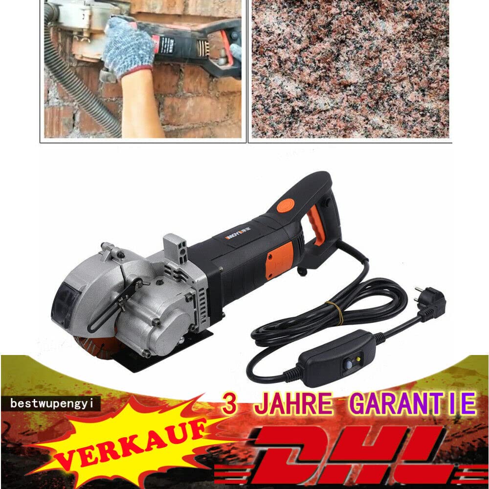 Herramienta de corte para muros, 4800 W, excavadora eléctrica de pared, con bomba de agua, 360 grados de profundidad, 42 mm, ranura para pared, bomba de agua con hoja de sierra