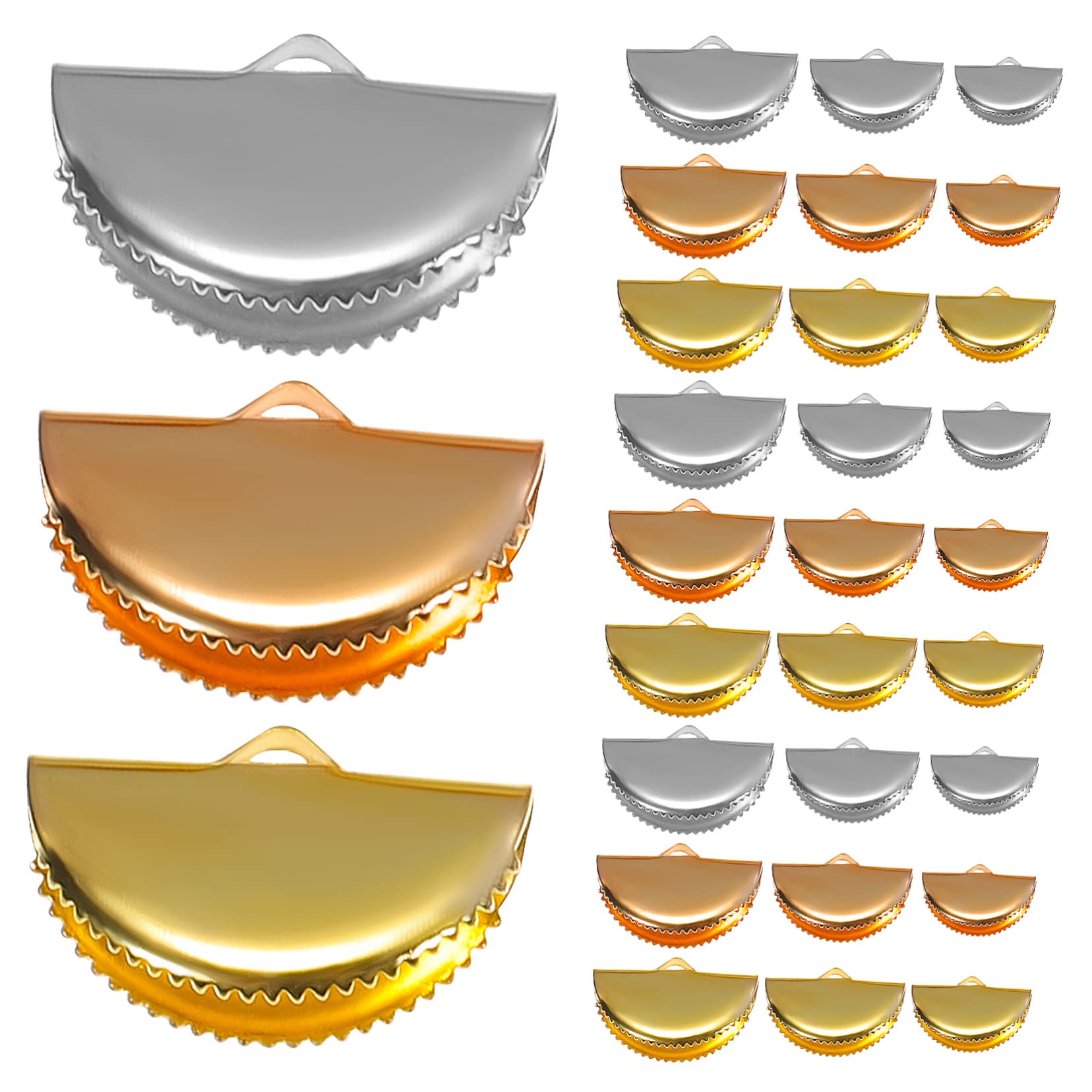 KONTONTY 5sets Heavy Duty Clamps End Clasps Alloy Cord Ends Crimp for Jewelry Making 60pcs*5