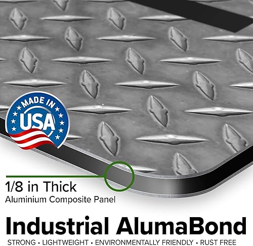 Miniatura 1057 de My Sign Center - Letrero personalizado, 11 colores de fuente, 13 estilos de fuente, 4 opciones de agujero, 22 tamaños, 8 x 32 pulgadas, sin óxido,