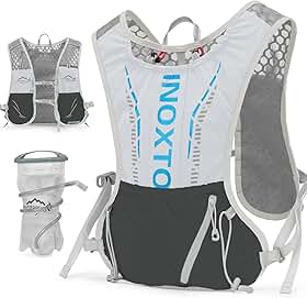 INOXTO Mochila de colete de hidratação, leve, para corrida, água, com bolsa para bexiga de água de 1,5 L, mochila para caminhada, corrida, ciclismo, corrida, maratona para mulheres, homens e crianças